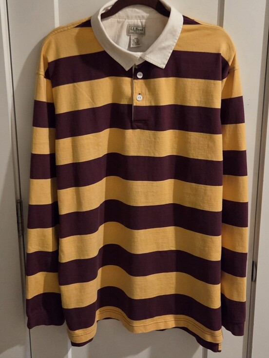 L.L. Bean Other - NWOT LL Bean Rugby Jersey - Wedding Crashers Maroon Gold Stripe - Size XXL Tall